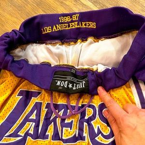 Just Don x Lakers Los Angeles LA Basketball Shorts Yellow Men’s Size XXL 1996